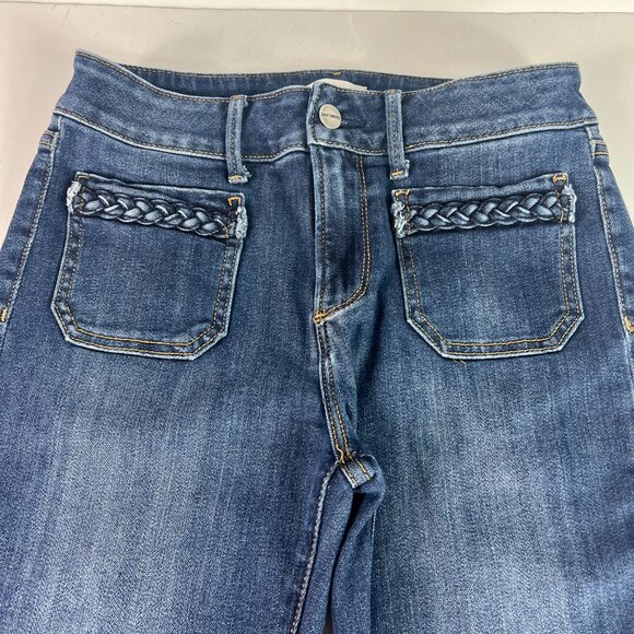 Driftwood Jeans Women's 29x29* Farrah Mid Rise Flare Blue Faded Denim Tag 26 - Picture 2 of 16